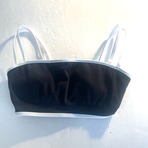 Fabletics Black Sports Bra with White Trim